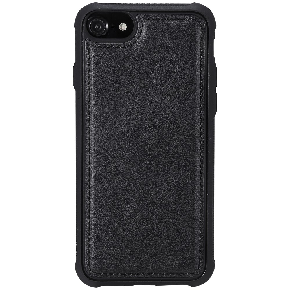 KT Série Multifonctionnelle-4 Détachable 2-en-1 Tpu + Portefeuille à Fermeture Éclair Support en Cuir PU en Cuir Pour Iphone 6s / 6/7 / se (2020) / se (2022) / 8 4,7 Pouces - le Noir