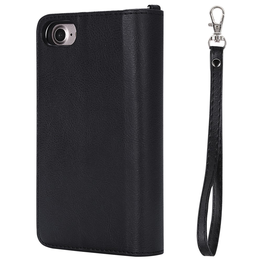 Detachable 2-in-1 TPU + Zipper Wallet Stand PU Leather Portable Case for iphone iPhone 8/7/6s/6 4.7 inch - Black-5
