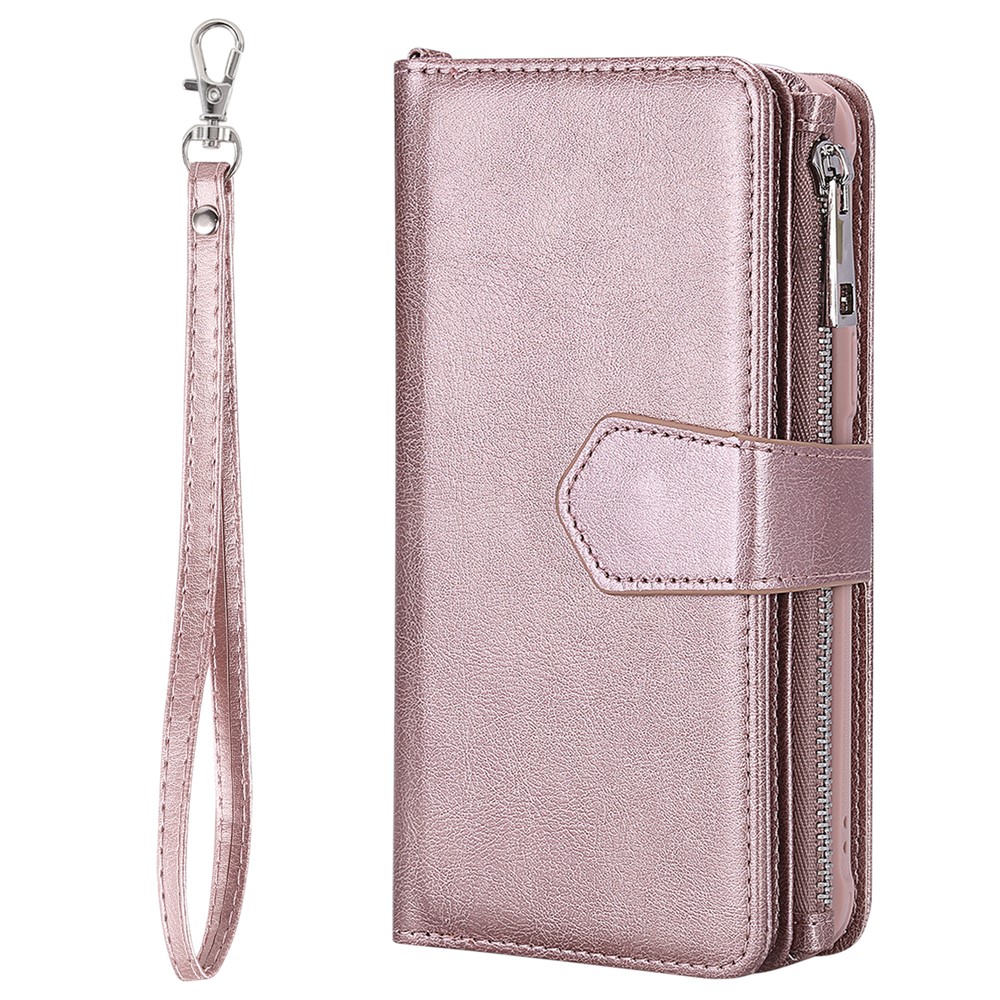 Detachable 2-in-1 TPU + Zipper Wallet Stand PU Leather Portable Cover for iPhone 6s/6/7/8 4.7 inch - Rose Gold-4