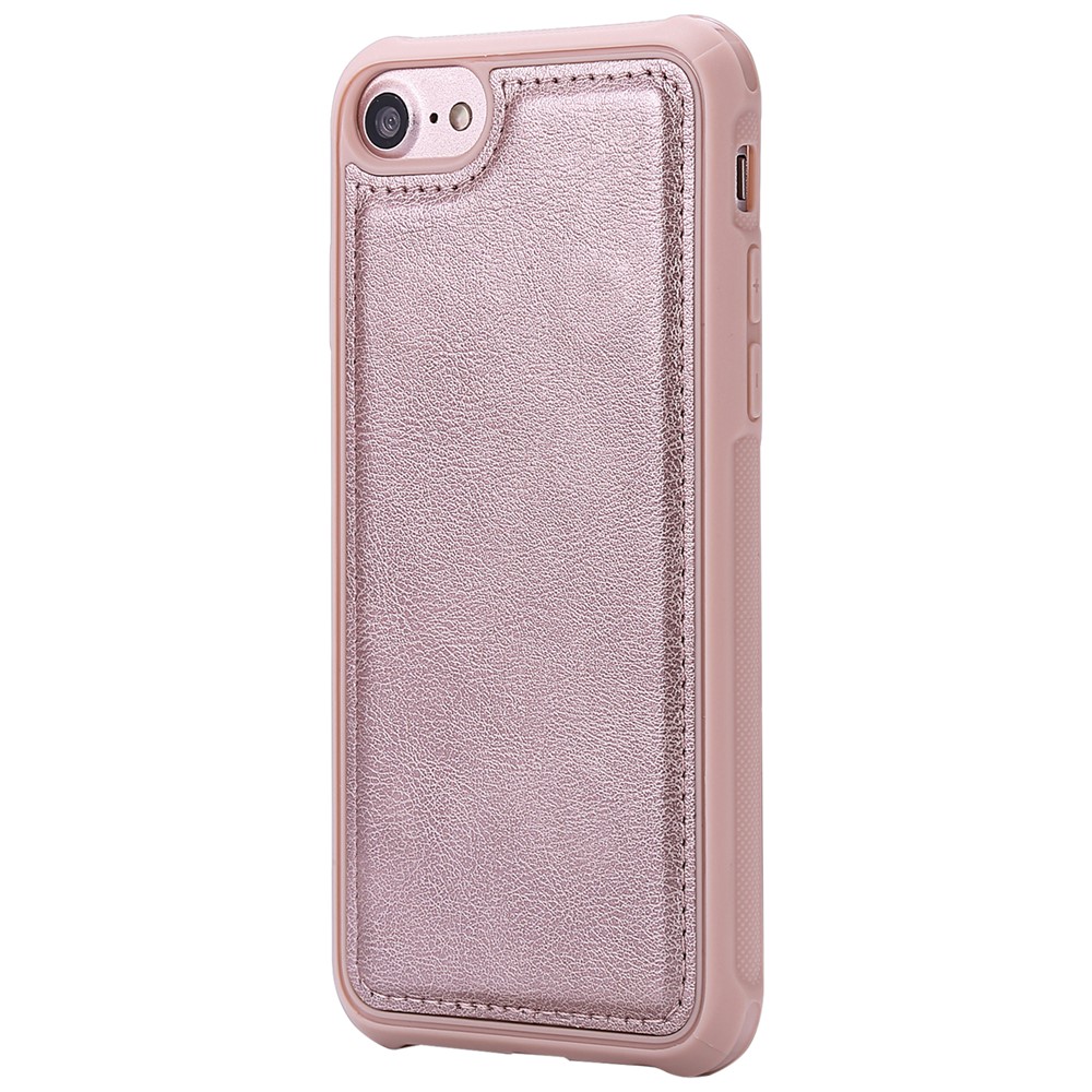 Detachable 2-in-1 TPU + Zipper Wallet Stand PU Leather Portable Cover for iPhone 6s/6/7/8 4.7 inch - Rose Gold-8