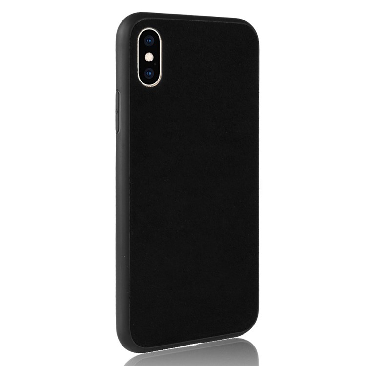 O Pano De Veludo Retro Revestiu O Escudo Híbrido De PC + TPU Para O Iphone Xs 5,8 Polegadas - Preto-3