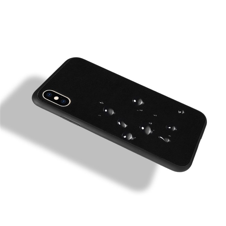 O Pano De Veludo Retro Revestiu O Escudo Híbrido De PC + TPU Para O Iphone Xs 5,8 Polegadas - Preto-4