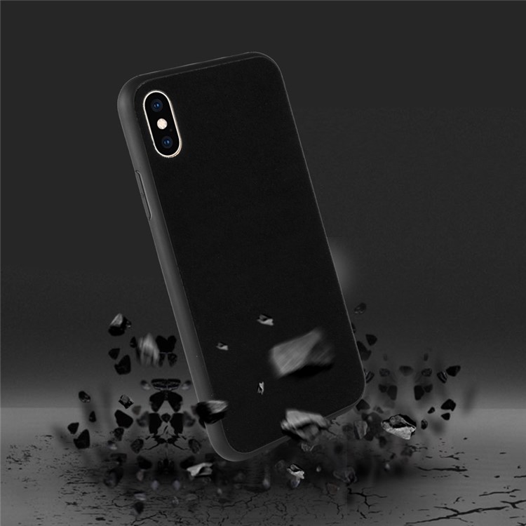 O Pano De Veludo Retro Revestiu O Escudo Híbrido De PC + TPU Para O Iphone Xs 5,8 Polegadas - Preto-5