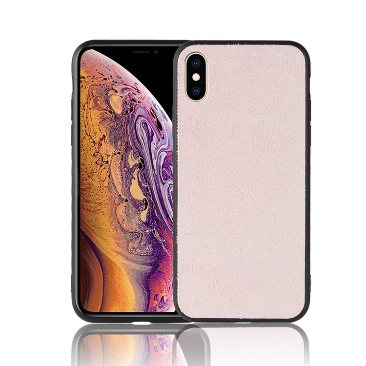 

Retro Velvet Cloth Coated PC + TPU Hybrid Cellphone Shell for iPhone XS Max 6.5 inch - Pink