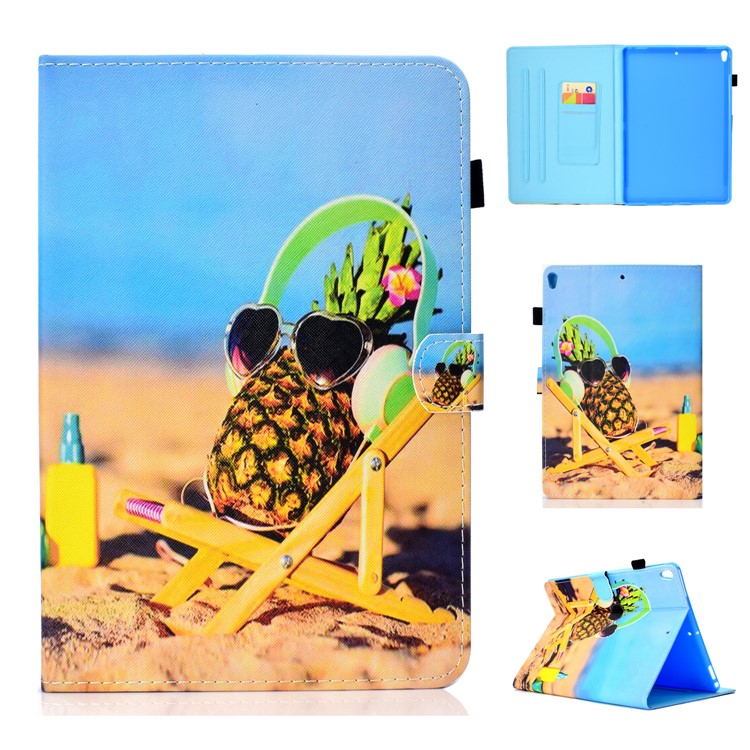 

Pattern Printing Card Holder Stand Leather Tablet Case for iPad Air 10.5 (2019)/Pro 10.5 (2017) - Cool Pineapple