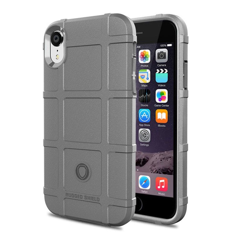 

For iphone XR 6.1 inch Rugged Shield Series Thick TPU Shock Absorption Mobile Phone Casing Accessory - Grey, iPhone XR