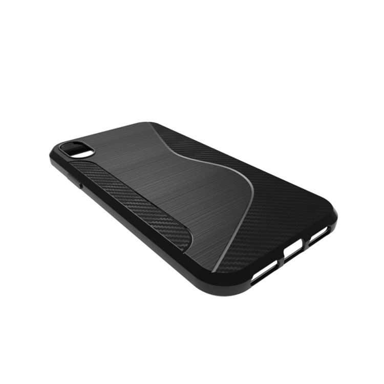 S Shape Soft TPU Protective Phone Back Case for iPhone XS Max 6.5 inch - Black-3