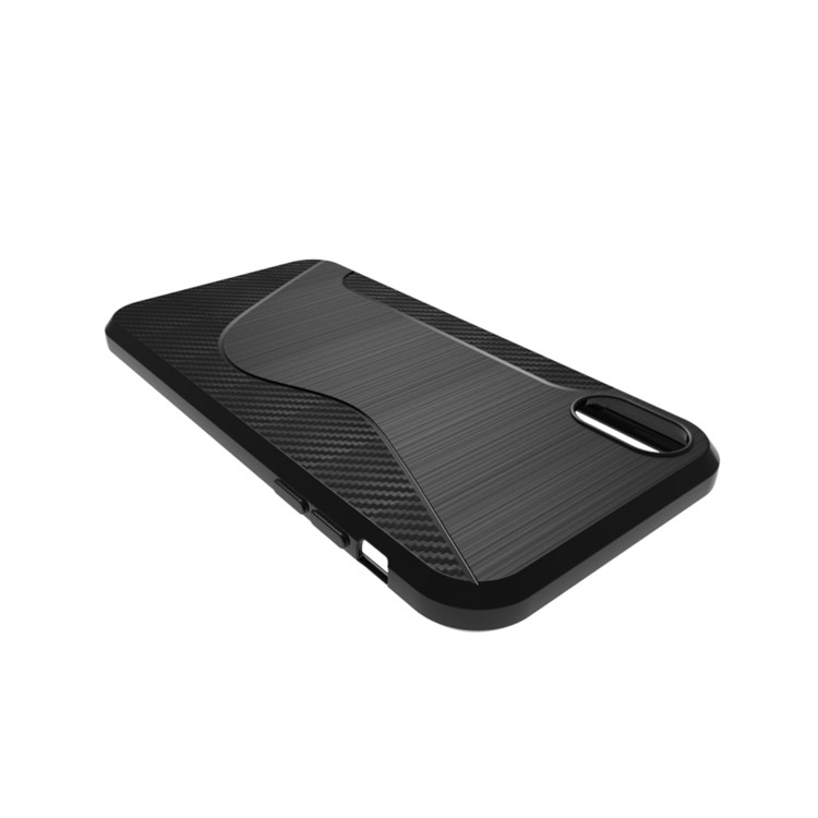 S Shape Soft TPU Protective Phone Back Case for iPhone XS Max 6.5 inch - Black-4