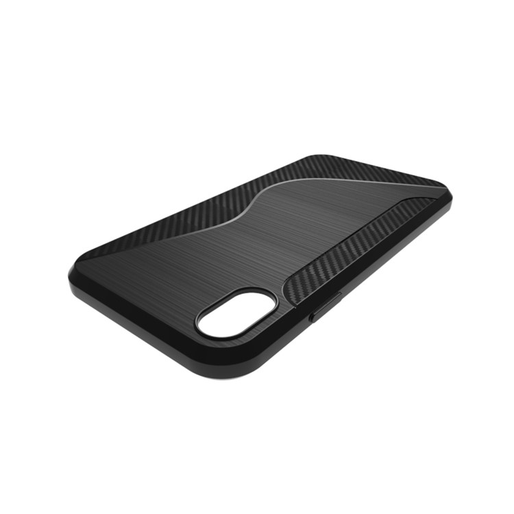 S Shape Soft TPU Protective Phone Back Case for iPhone XS Max 6.5 inch - Black-5