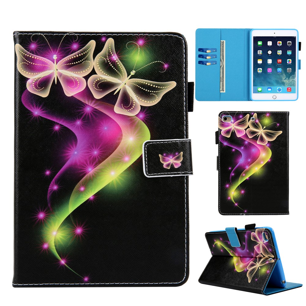Pattern Printing Leather Cover Wallet Stand Shell for iPad 9.7 (2018)/9.7 (2017)/Air 2/Air - Beautiful Butterfly