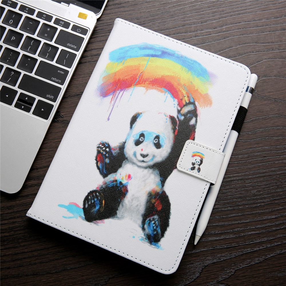 Узорная Кожаный Чехол Для Кошелька Для Ipad 9.7 (2018) /9.7 (2017) / Air 2 / Air - Окрашенная Панда-4