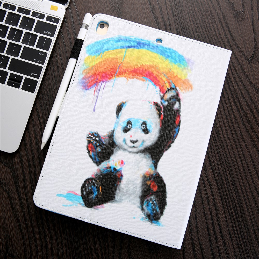 Узорная Кожаный Чехол Для Кошелька Для Ipad 9.7 (2018) /9.7 (2017) / Air 2 / Air - Окрашенная Панда-7