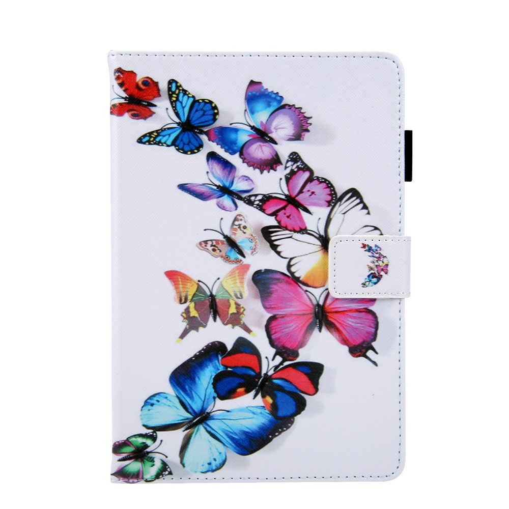 Pattern Printing Cheather Cover Stand Stand Shell Para Ipad 9.7 (2018) /9.7 (2017)/Air 2/Air - Borboleta Colorida-2