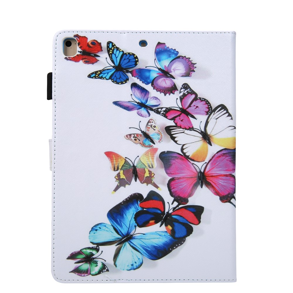 Pattern Printing Cheather Cover Stand Stand Shell Para Ipad 9.7 (2018) /9.7 (2017)/Air 2/Air - Borboleta Colorida-5