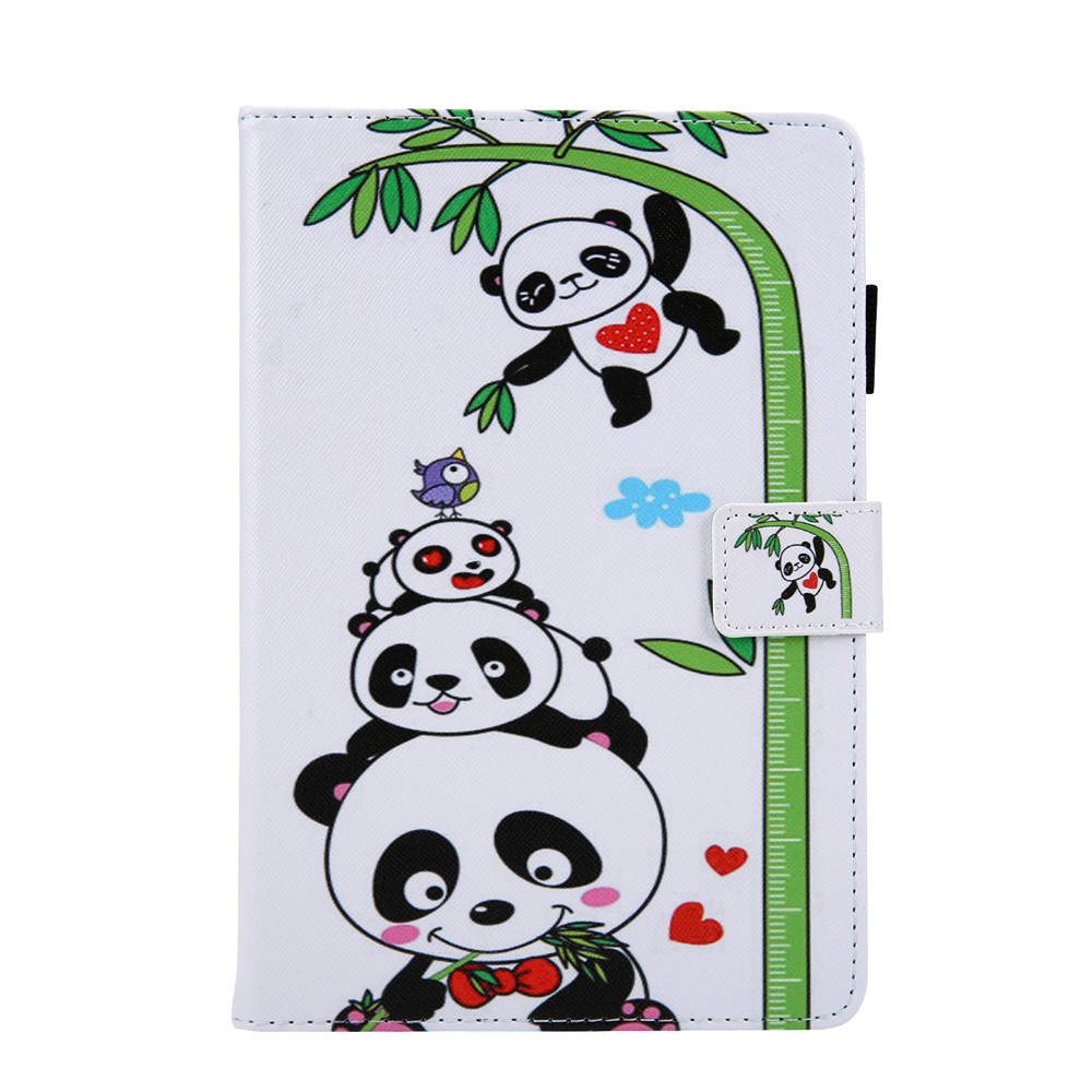 Модель Печать Кошелек Подставка Кожа Флип Чехол Для Ipad 9,7 (2018) / 9,7 (2017) / Воздух 2 / Воздух - Панда На Бамбуке-2
