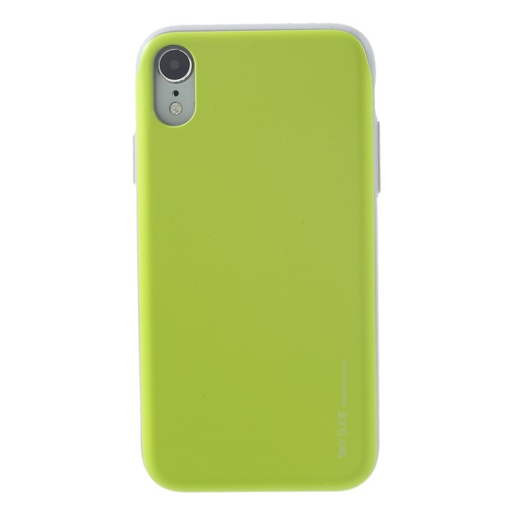 MERCURY GOOSPERY Sky Series Card Holder Slide PC TPU Hybrid Mobile Casing for iPhone XR 6.1 inch - Green-1