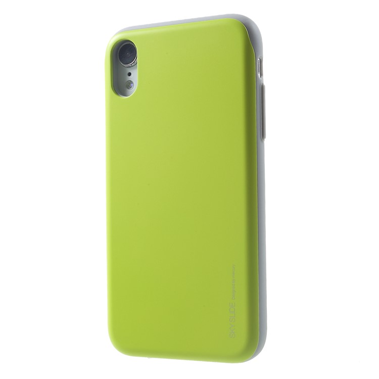 MERCURY GOOSPERY Sky Series Card Holder Slide PC TPU Hybrid Mobile Casing for iPhone XR 6.1 inch - Green-3