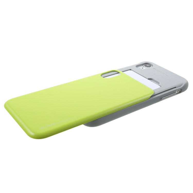 MERCURY GOOSPERY Sky Series Card Holder Slide PC TPU Hybrid Mobile Casing for iPhone XR 6.1 inch - Green-5