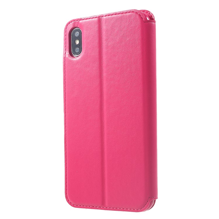ROAR KOREA for iPhone XS Max 6.5 inch Noble Leather View Window Case Card Holder Cover - Rose-2