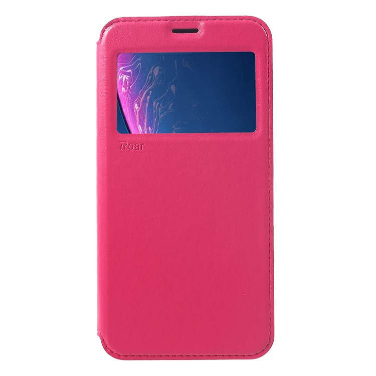 ROAR KOREA for iPhone XS Max 6.5 inch Noble Leather View Window Case Card Holder Cover - Rose-3