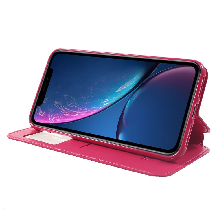 ROAR KOREA for iPhone XS Max 6.5 inch Noble Leather View Window Case Card Holder Cover - Rose-4