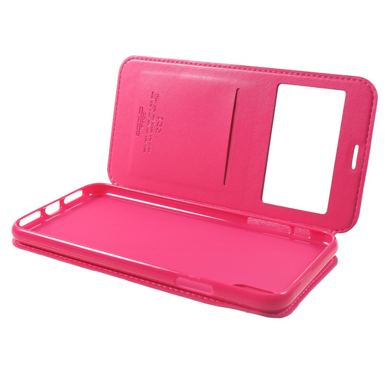 ROAR KOREA for iPhone XS Max 6.5 inch Noble Leather View Window Case Card Holder Cover - Rose-6