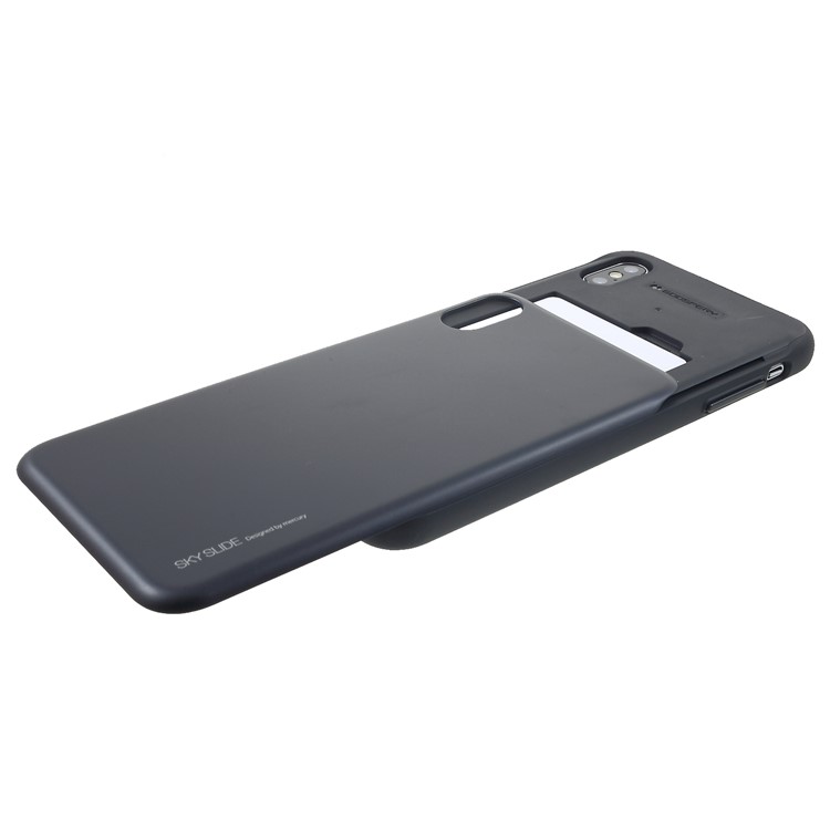 MERCURY GOOSPERY for iPhone XS Max 6.5 inch Sky Series Card Holder Slide PC TPU Protector Cover - Black-4