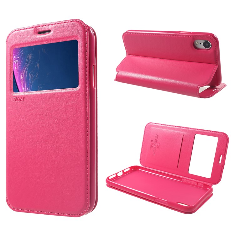 ROAR KOREA Noble Leather View Window Stand Folio Case for iPhone XR 6.1 inch - Rose-1