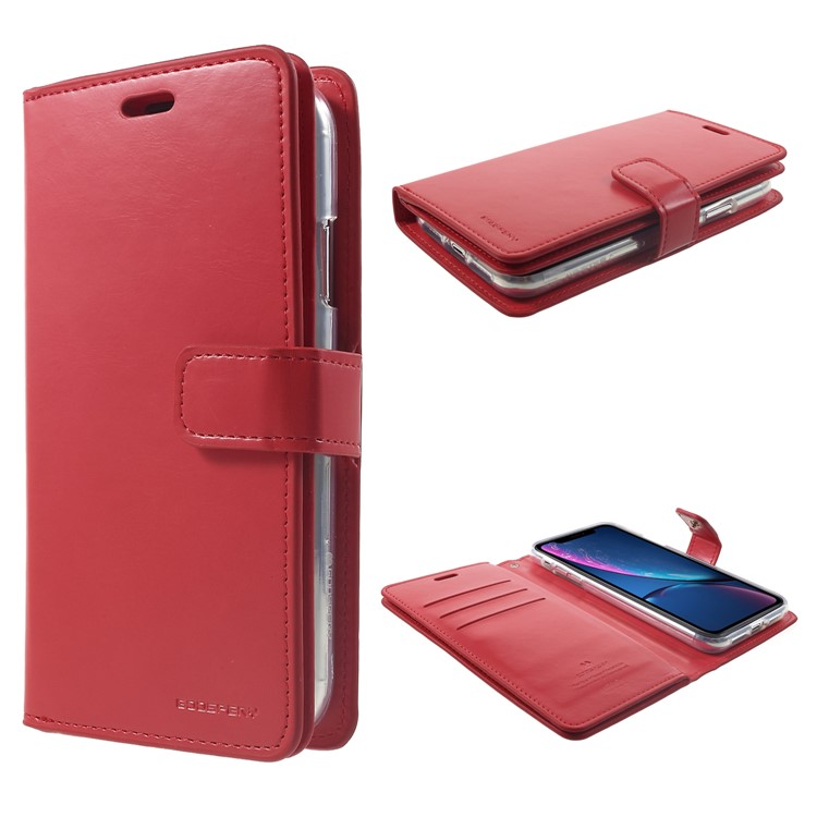 MERCURY GOOSPERY Mansoor Wallet Diary Leather Case for iPhone XR 6.1 inch - Red-1