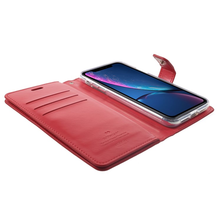 MERCURY GOOSPERY Mansoor Wallet Diary Leather Case for iPhone XR 6.1 inch - Red-5