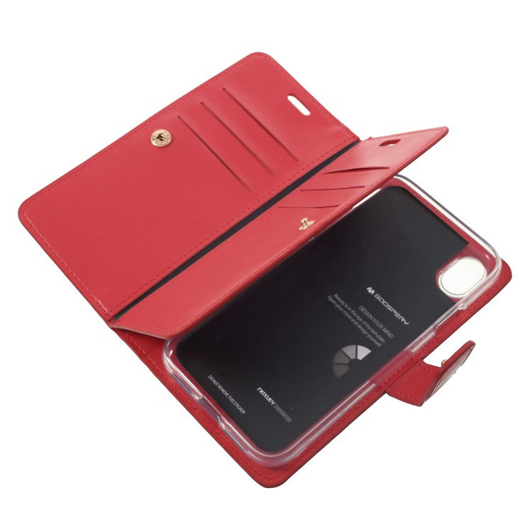 MERCURY GOOSPERY Mansoor Wallet Diary Leather Case for iPhone XR 6.1 inch - Red-6