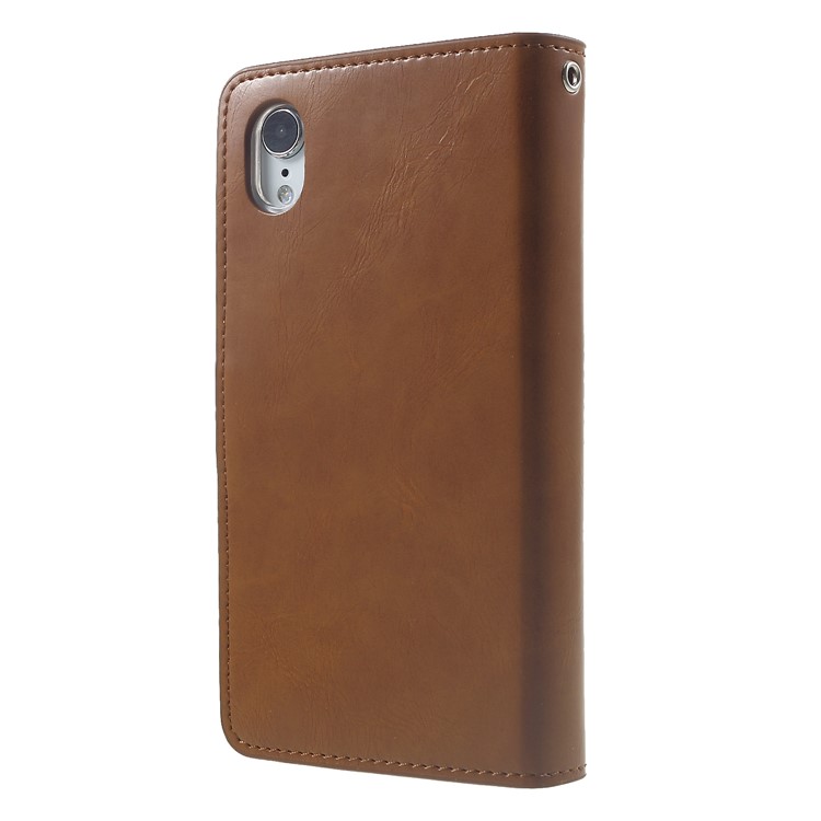 Custodia Protettiva In Pelle MERCURY GOOSPERY Mansoor Portafoglio Per IPhone XR 6,1 Pollici - Marrone-2