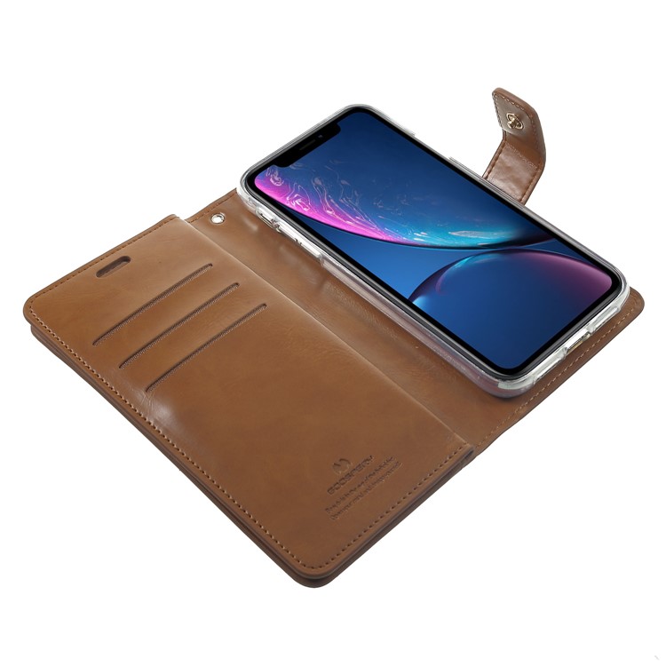 Custodia Protettiva In Pelle MERCURY GOOSPERY Mansoor Portafoglio Per IPhone XR 6,1 Pollici - Marrone-5