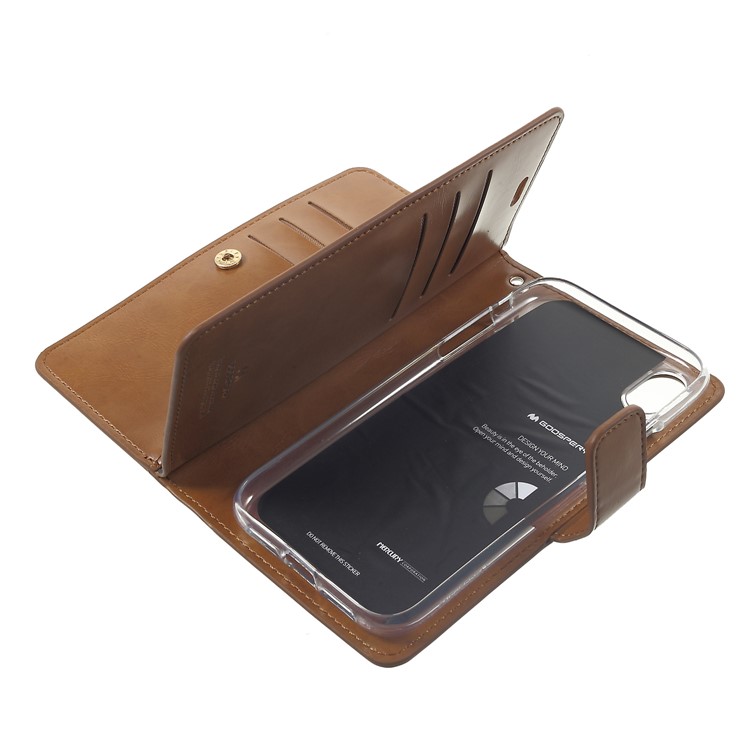 Custodia Protettiva In Pelle MERCURY GOOSPERY Mansoor Portafoglio Per IPhone XR 6,1 Pollici - Marrone-6