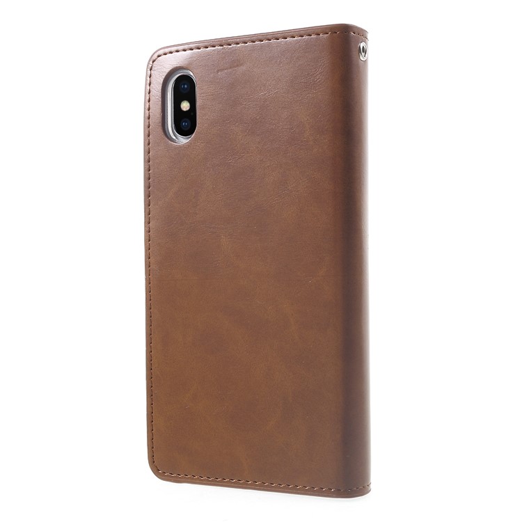 MERCURY GOOSPERY Mansoor Wallet Diary PU Leather Cell Phone Cover for iPhone XS Max 6.5 inch - Brown-2