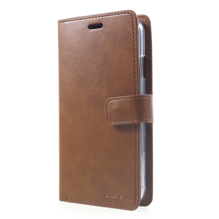 MERCURY GOOSPERY Mansoor Wallet Diary PU Leather Cell Phone Cover for iPhone XS Max 6.5 inch - Brown-3