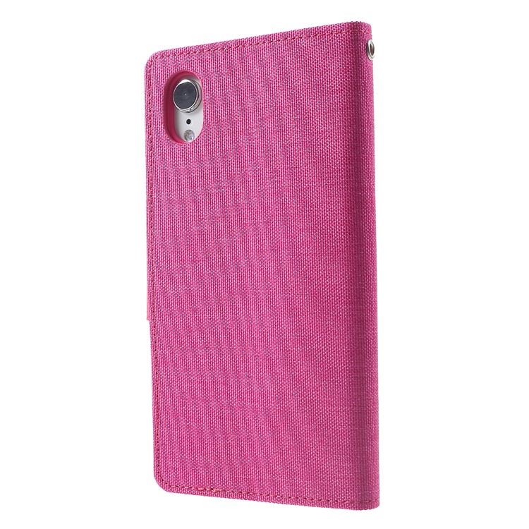 MERCURY GOOSPERY Canvas Diary (with Stand) Leather Wallet Case for iPhone XR 6.1 inch - Rose-2