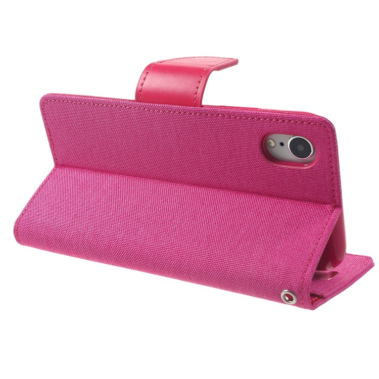 MERCURY GOOSPERY Canvas Diary (with Stand) Leather Wallet Case for iPhone XR 6.1 inch - Rose-5