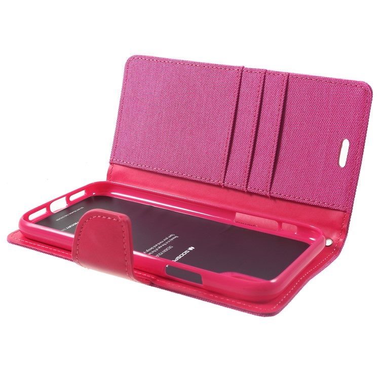 MERCURY GOOSPERY Canvas Diary (with Stand) Leather Wallet Case for iPhone XR 6.1 inch - Rose-6