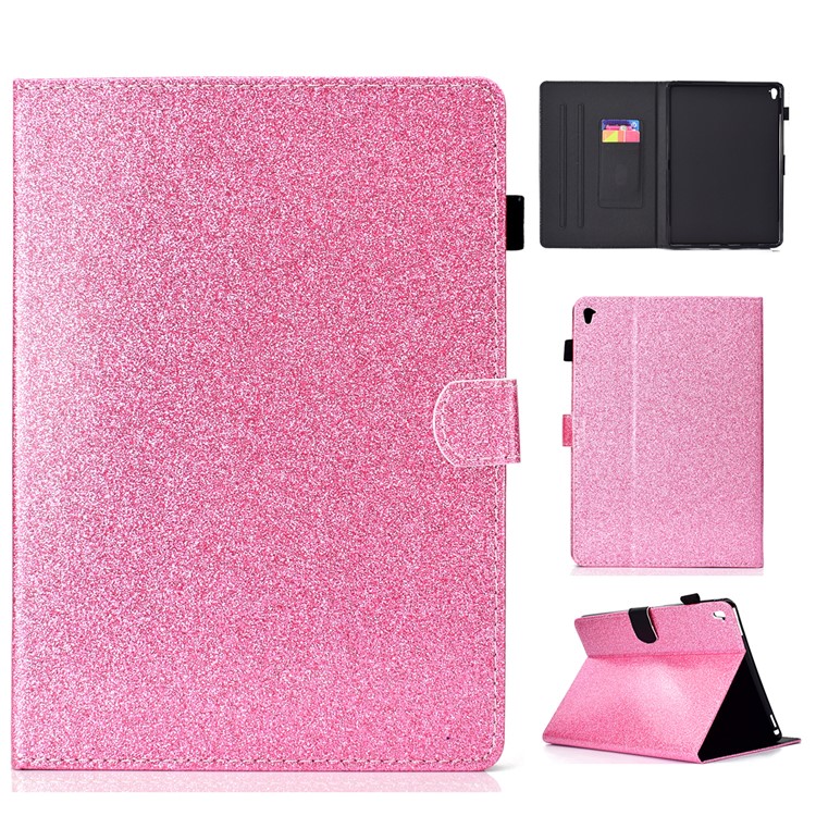 

Flash Powder Card Holder PU Leather Stand Flip Cover for iPad Pro 9.7 inch (2016) - Pink, iPad Pro 9.7 (2016)