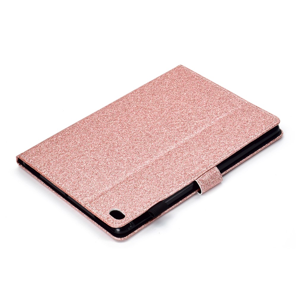 Titular Do Cartão De Pó De Flash PU Couro Stand Flip Shell Para Ipad 9,7 Polegadas (2018) / 9,7 Polegadas (2017) / Ar 2 / Ar - Rosa Ouro-6
