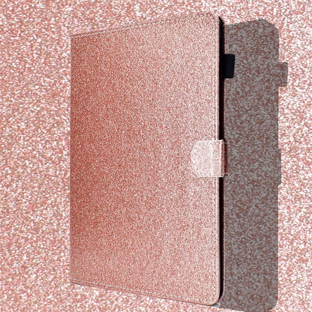Titular Do Cartão De Pó De Flash PU Couro Stand Flip Shell Para Ipad 9,7 Polegadas (2018) / 9,7 Polegadas (2017) / Ar 2 / Ar - Rosa Ouro-8