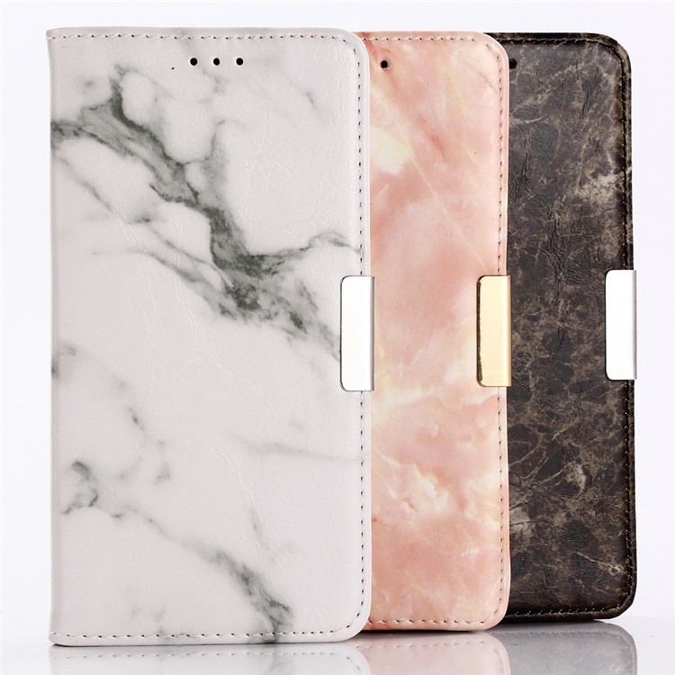 Para Iphone XS Max 6,5 Polegadas Padrão De Mármore Suporte De Couro Carteira Capa Case - Branco-13