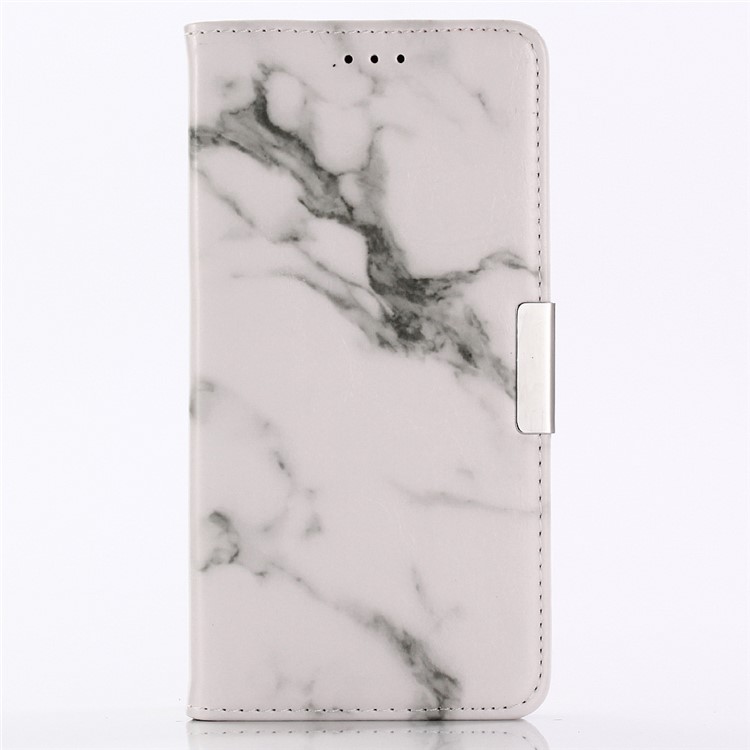 Para Iphone XS Max 6,5 Polegadas Padrão De Mármore Suporte De Couro Carteira Capa Case - Branco-2