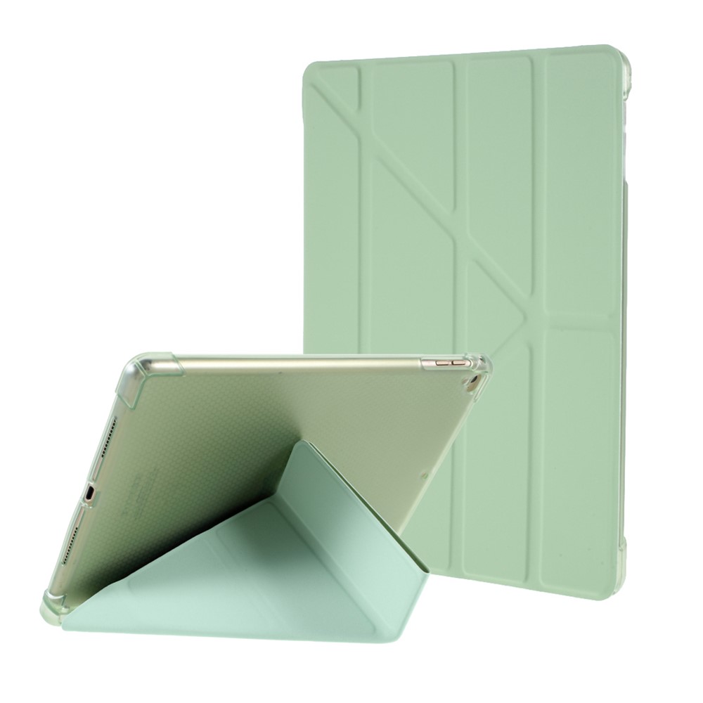 Origami Stand Smart PU Leather Case with Pen Slot for iPad 9.7-inch (2018)/iPad 9.7-inch (2017)/iPad 5/iPad 6 - Green
