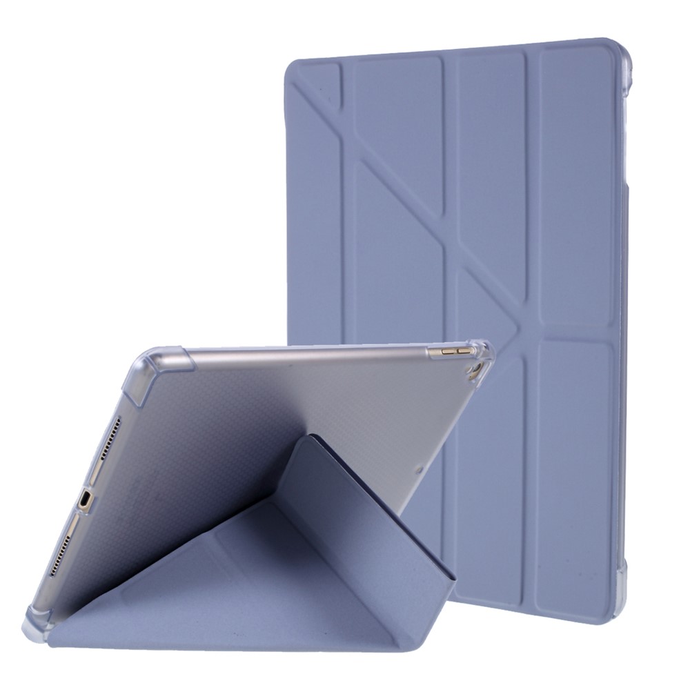 Origami Stand Smart PU Leather Case with Pen Slot for iPad 9.7-inch (2018)/iPad 9.7-inch (2017)/iPad 5/iPad 6 - Purple