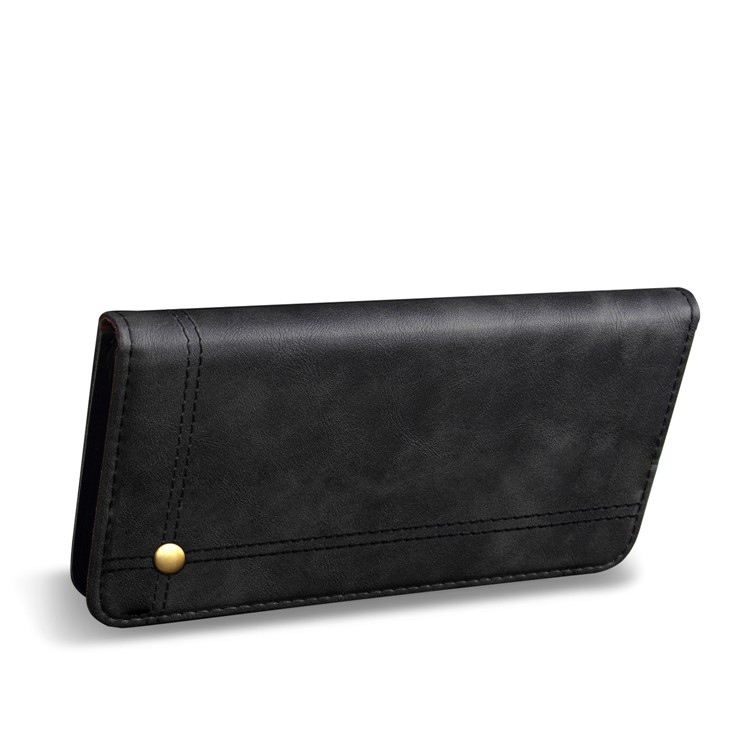 Auto-absorbed Retro Crazy Horse Texture Leather Wallet Stand Flip Case for iPhone XR 6.1 inch - Black-7