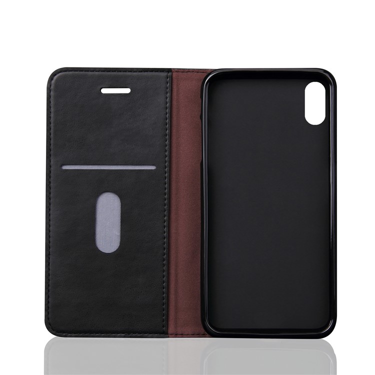 Retro Style Auto-absorbed Crazy Horse Leather Wallet Case for iPhone Xs 5.8 inch - Black-5