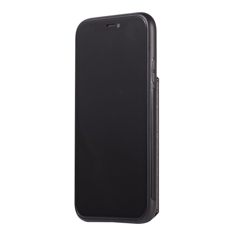 Retro Style Leather Coated PC + TPU Card Slot Kickstand Casing for iPhone XR 6.1 inch - Black-3