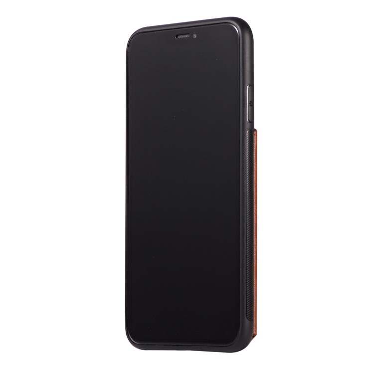 Retro Style Leather Coated PC + TPU Card Slot Kickstand Casing for iPhone XS Max 6.5 inch - Black-2